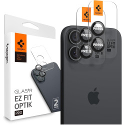 Αντιχαρακτικό Γυαλί Προστασίας Apple iPhone 17 / 16 / 16 Plus - Spigen GLAS.tR EZ Fit OPTIK Pro Camera Lens Protector για Φακό Κάμερας - 2 Τεμάχια - Black (AGL07921)