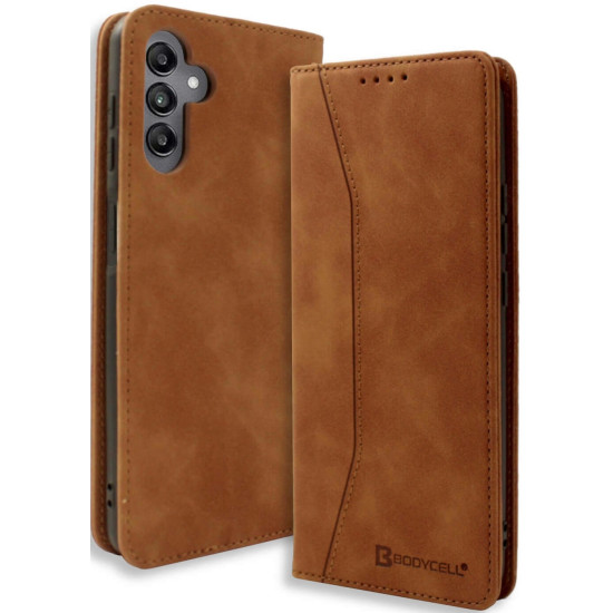 Θήκη Samsung Galaxy M55 - Bodycell Book Case Πορτοφόλι - Brown (5206015079528)