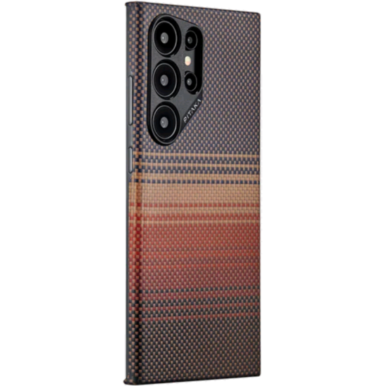 Θήκη Samsung Galaxy S24 Ultra - Pitaka Fusion Weaving MagEZ Case 4 Aramid Fiber Body με MagSafe - 1.27mm - 600D - Sunset (FS2401U)