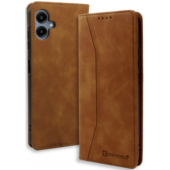 Θήκη Samsung Galaxy A06 - Bodycell Book Case Πορτοφόλι - Brown (5206015079405)
