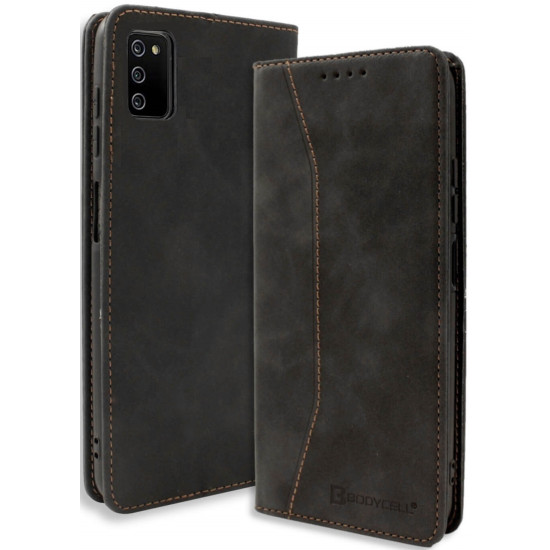 Θήκη Samsung Galaxy A03s - Bodycell Book Case Πορτοφόλι - Black (5206015067204)
