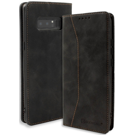 Θήκη Samsung Galaxy Note 8 - Bodycell Book Case Πορτοφόλι - Black (5206015015496)
