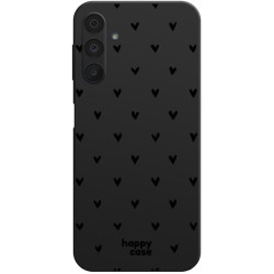 Θήκη Samsung Galaxy A15 - HappyCase Σιλικόνης - Hearts Black Print (8719246446542)