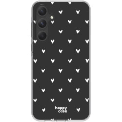 Θήκη Samsung Galaxy A55 - HappyCase Διάφανη Σιλικόνης - Hearts Print (8719246449697)