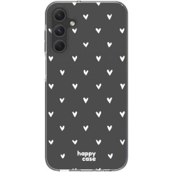 Θήκη Samsung Galaxy A15 - HappyCase Διάφανη Σιλικόνης - Hearts Print (8719246446504)