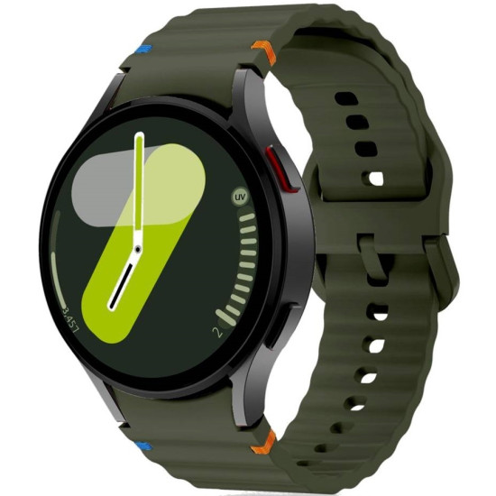 Λουράκι Samsung Galaxy Watch FE / 7 / 6 / Classic 6 / 5 / 5 Pro / 4 / Classic 4 (47/46/45/44/43/42/40mm) - Tech-Protect Silicone Sport Σιλικόνης - Army Green (5906302313464)