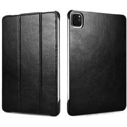 Θήκη Apple iPad Air 7 2025 11" / Air 6 2024 11" / Air 5 2022 10.9" / Air 4 2020 10.9" / Pro 11" 2022 / 2021 / 2020 / 2018 - iCarer Genuine Leather Case Σκληρή Δερμάτινη - Black (RID720-BK)