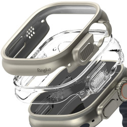 Θήκη Apple Watch Ultra 3 / Ultra 2 / Ultra 1 49mm - Ringke Slim Case Σκληρή - 2 Τεμάχια - Clear / Titanium Gray (8809881269023)