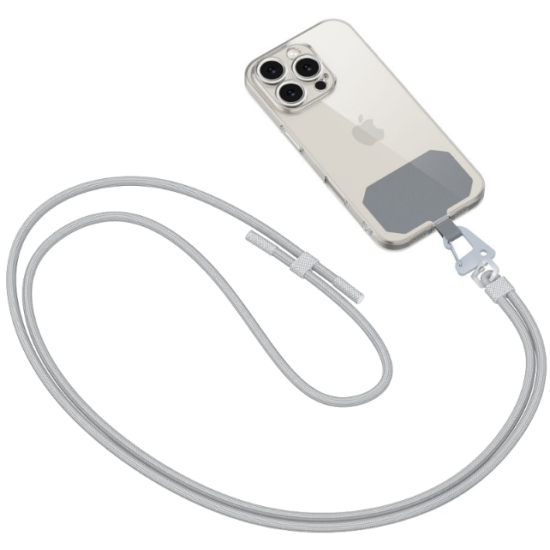 Tech-Protect C5S Rope Crossbody Strap - Αποσπώμενο Λουράκι Λαιμού για Θήκες Κινητών / Smartphones - Steel Grey (5906302312931)