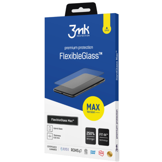 Αντιχαρακτικό Γυαλί Προστασίας Apple iPhone 16 Pro Max - 3MK Premium Flexible Glass Max Full Face Υβριδικό Οθόνης - 0.2mm - Black (5903108597852)
