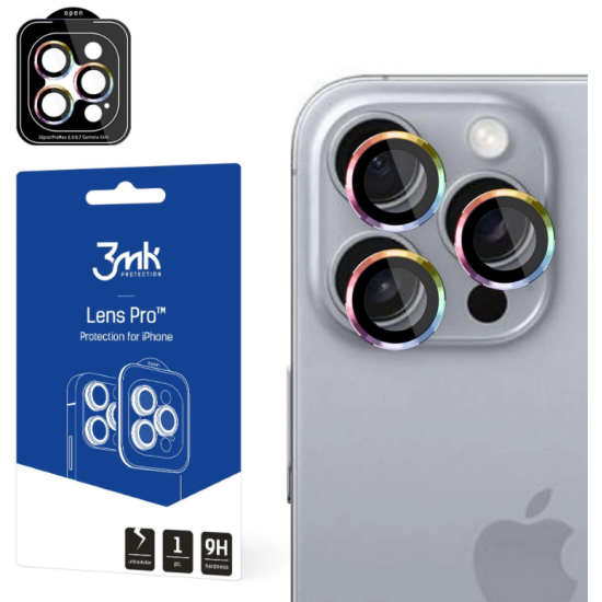 Αντιχαρακτικό Γυαλί Προστασίας Apple iPhone 16 Pro / 16 Pro Max - 3MK Lens Protection Pro για Φακό Κάμερας - Rainbow (5903108588638)