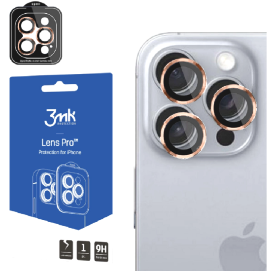Αντιχαρακτικό Γυαλί Προστασίας Apple iPhone 16 Pro / 16 Pro Max - 3MK Lens Protection Pro για Φακό Κάμερας - Rose Brown (5903108588607)
