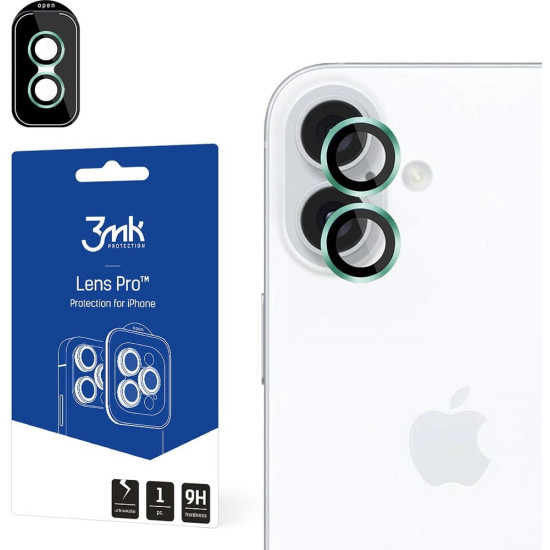 Αντιχαρακτικό Γυαλί Προστασίας Apple iPhone 16 / 16 Plus - 3MK Lens Protection Pro για Φακό Κάμερας - Green (5903108588522)