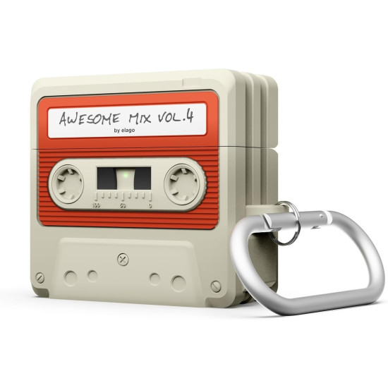 Θήκη Apple AirPods 4th Gen - Elago Cassette Tape Hang Case Σιλικόνης - Classic White (EAP4TAPE-HANG-CWHRD)