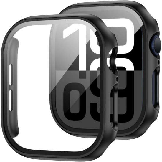 Θήκη Apple Watch 11 / 10 46mm - Tech-Protect Defence360 με Tempered Glass - Black (5906302376551)