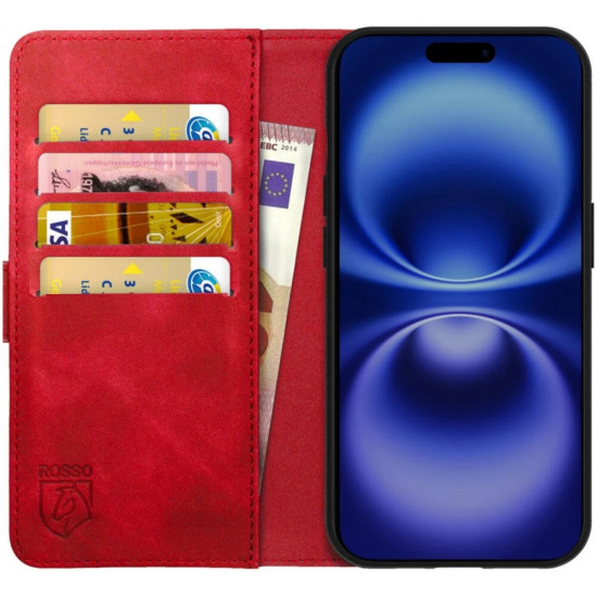 Θήκη Apple iPhone 16 Pro Max - Rosso Element PU Πορτοφόλι - Red (8719246453939)