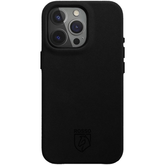 Θήκη Apple iPhone 16 Pro Max - Rosso Elite Back Cover Δερμάτινη με MagSafe - Black (8719246454264)