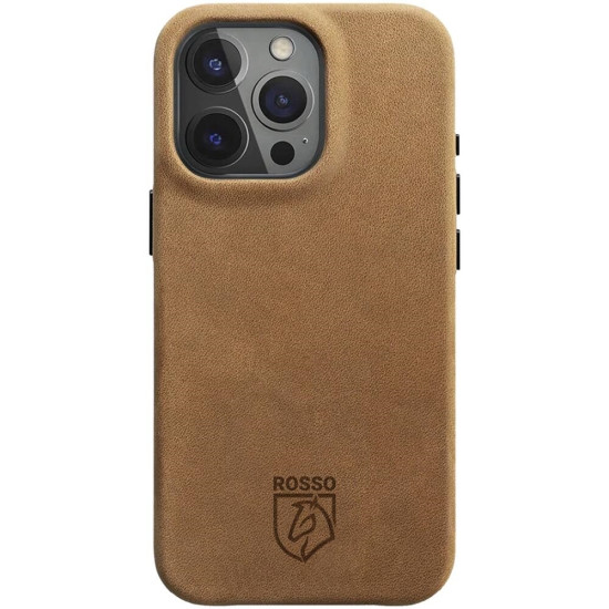 Θήκη Apple iPhone 16 Pro Max - Rosso Elite Back Cover Δερμάτινη με MagSafe - Light Brown (8719246454240)