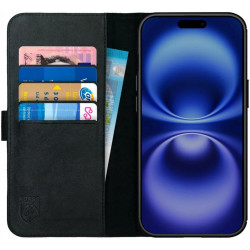 Θήκη Apple iPhone 16 Pro Max - Rosso Deluxe Δερμάτινη Πορτοφόλι - Black (8719246454011)