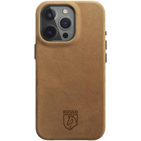 Θήκη Apple iPhone 16 Pro - Rosso Elite Back Cover Δερμάτινη με MagSafe - Light Brown (8719246454189)