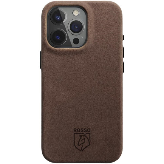 Θήκη Apple iPhone 16 Pro - Rosso Elite Back Cover Δερμάτινη με MagSafe - Brown (8719246454196)