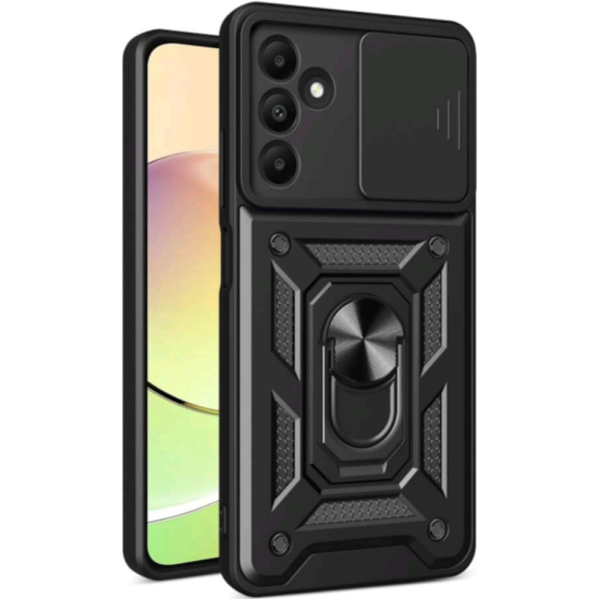 Θήκη Samsung Galaxy A16 - Bodycell Armor Slide Ανθεκτική με Κάλυμμα για την Κάμερα & Μεταλλικό Ring Holder - Black (5206015078873)
