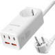 KW Desktop Power Strip EU GaN Charger - Μονόπριζο με 1 x Υποδοχή AC 4000W με Καλώδιο 150cm / Ταχυφορτιστής με 2 x USB-A / 3 x Type-C - 75W - White (61946.02.01)