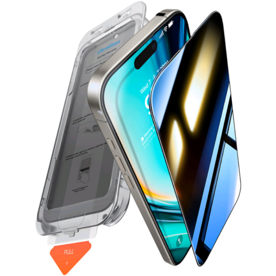 Αντιχαρακτικό Γυαλί Προστασίας Apple iPhone 16 Pro Max - Torras Install Master Privacy Tempered Glass FullFace Απορρήτου Οθόνης - Black (6970592331155)