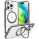 Θήκη Apple iPhone 16 Pro Max - Torras Ostand R Fusion Διάφανη Ανθεκτική με MagSafe & KickStand - Titanium Grey (6970592331711)