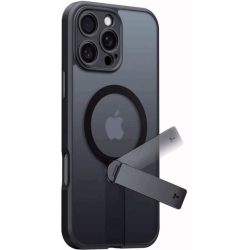 Θήκη Apple iPhone 16 Pro Max - Torras Pstand Spin Case Ημιδιάφανη Ανθεκτική με MagSafe & KickStand - Black (6938075602147)