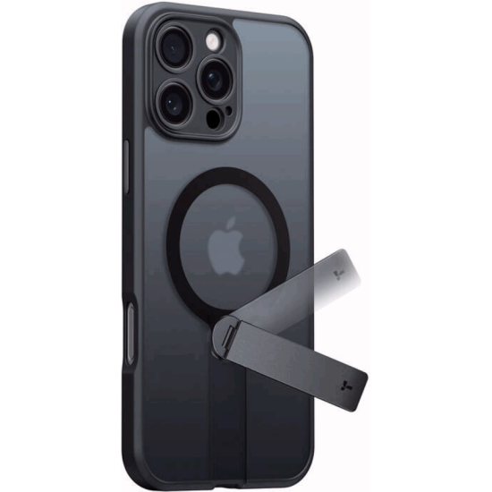 Θήκη Apple iPhone 16 Pro Max - Torras Pstand Spin Case Ημιδιάφανη Ανθεκτική με MagSafe & KickStand - Black (6938075602147)