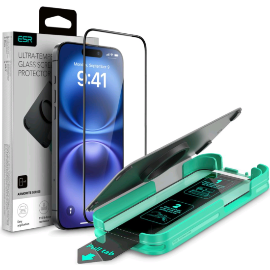 Αντιχαρακτικό Γυαλί Προστασίας Apple iPhone 16 - ESR Armorite Ultra Tempered Glass FullFace Οθόνης - Black (4894240236031)