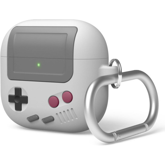 Θήκη Apple AirPods 4th Gen - Elago AirPods Retro AW5 Hang Case Ρετρό Σιλικόνης - Light Grey (EAP4AW5-HANG-LGY)