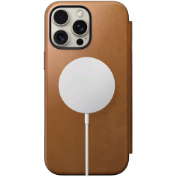Θήκη Apple iPhone 16 Pro Max - Nomad Modern Leather Folio Δερμάτινο Πορτοφόλι με MagSafe - English Tan (NM01673385)