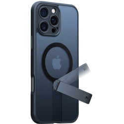 Θήκη Apple iPhone 16 Pro - Torras Pstand Spin Case Ημιδιάφανη Ανθεκτική με MagSafe & KickStand - Black (6938075602130)