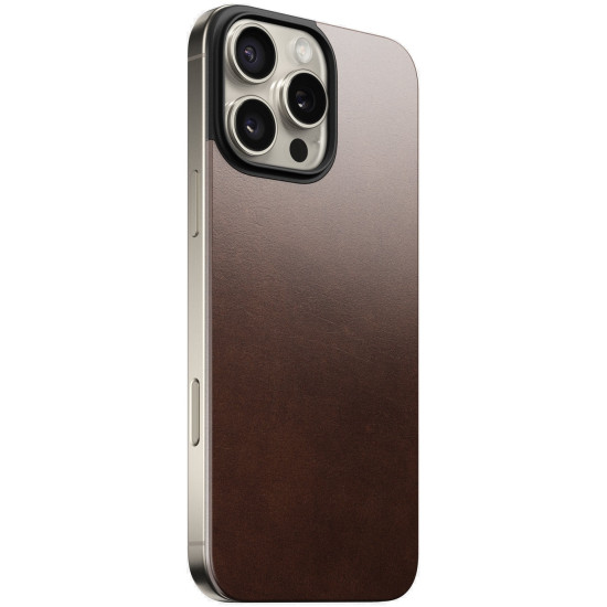 Κάλυμμα Apple iPhone 16 Pro Max - Nomad Magnetic Leather Back Horween Μαγνητικό Δερμάτινο Πλάτης με MagSafe - Rustic Brown (NM01361985)