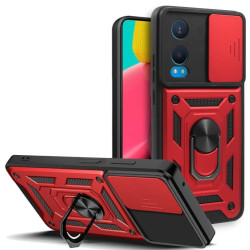 Θήκη OnePlus Nord CE4 Lite - Bodycell Armor Slide Ανθεκτική με Κάλυμμα για την Κάμερα & Μεταλλικό Ring Holder - Red (5206015078613)