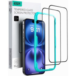 Αντιχαρακτικό Γυαλί Προστασίας Apple iPhone 16 / 15 - ESR Tempered Glass FullFace Οθόνης - 2 Τεμάχια - Black (4894240235935)