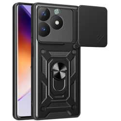 Θήκη Realme C61 / C63 4G - Bodycell Armor Slide Ανθεκτική με Κάλυμμα για την Κάμερα & Μεταλλικό Ring Holder - Black (5206015078729)