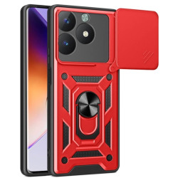 Θήκη Realme C61 / C63 4G - Bodycell Armor Slide Ανθεκτική με Κάλυμμα για την Κάμερα & Μεταλλικό Ring Holder - Red (5206015078736)
