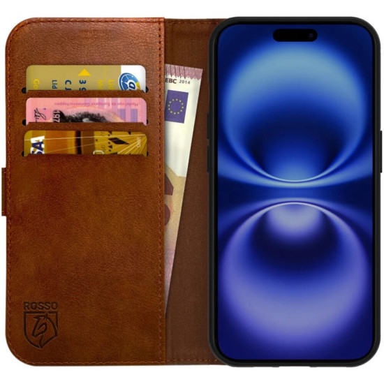 Θήκη Apple iPhone 16 Pro - Rosso Element PU Πορτοφόλι - Brown (8719246453847)