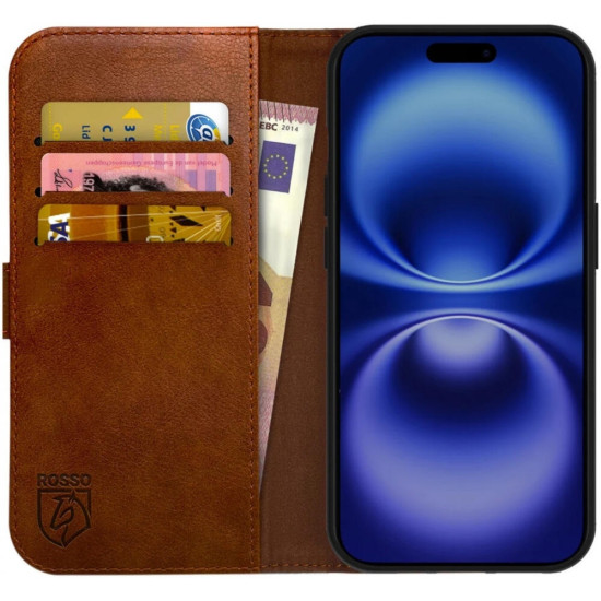 Θήκη Apple iPhone 16 - Rosso Element PU Πορτοφόλι - Brown (8719246453809)