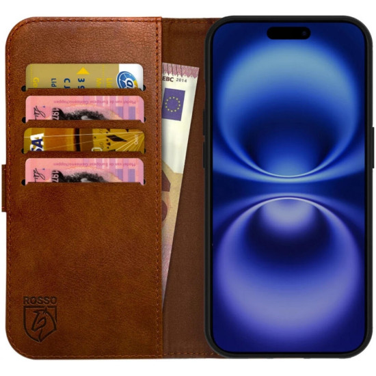 Θήκη Apple iPhone 16 Pro Max - Rosso Element PU Πορτοφόλι - Brown (8719246453922)
