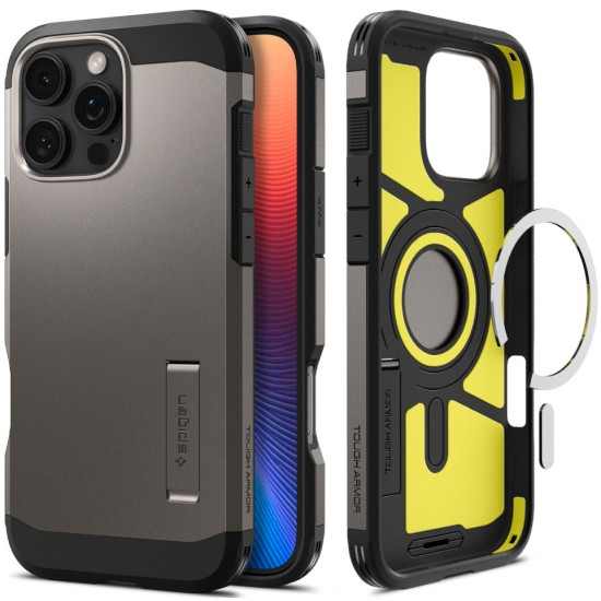Θήκη Apple iPhone 16 Pro - Spigen Tough Armor AI MagFit Ανθεκτική με MagSafe - Gunmetal (ACS08145)