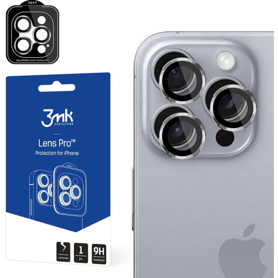 Αντιχαρακτικό Γυαλί Προστασίας Apple iPhone 16 Pro / 16 Pro Max - 3MK Lens Protection Pro για Φακό Κάμερας - Titanium Silver (5903108588591)