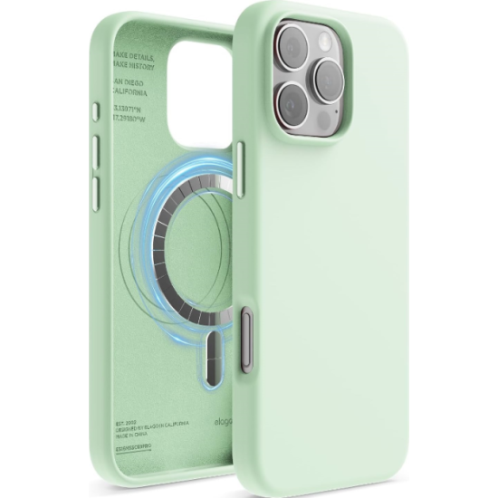 Θήκη Apple iPhone 16 Pro Max - Elago Magnetic Silicone Case Premium Σιλικόνης με MagSafe - Soft Mint (ES16MSSC69PRO-SMT)