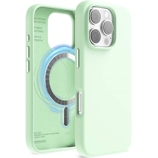 Θήκη Apple iPhone 16 Pro - Elago Magnetic Silicone Case Premium Σιλικόνης με MagSafe - Soft Mint (ES16MSSC63PRO-SMT)