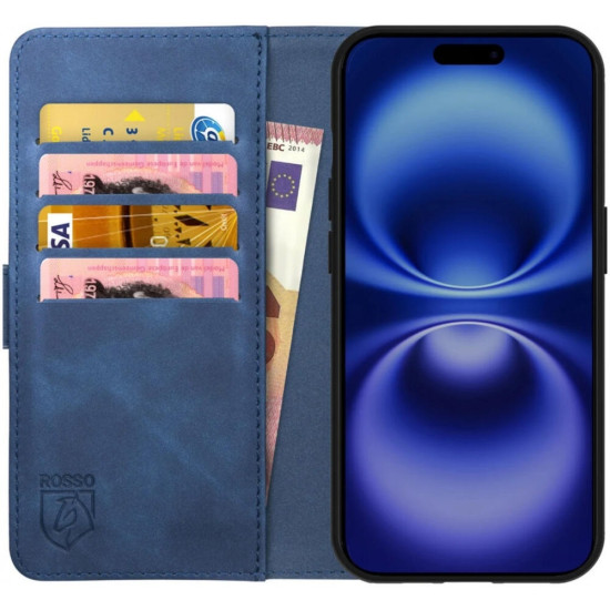 Θήκη Apple iPhone 16 Plus - Rosso Element PU Πορτοφόλι - Blue (8719246453908)