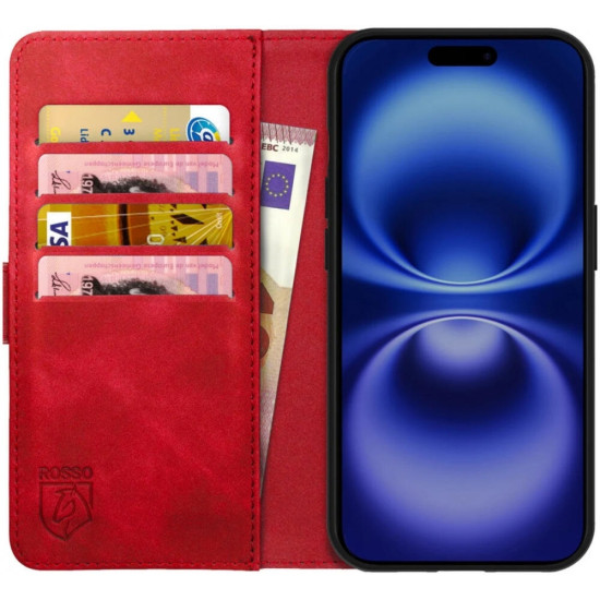 Θήκη Apple iPhone 16 Plus - Rosso Element PU Πορτοφόλι - Red (8719246453892)