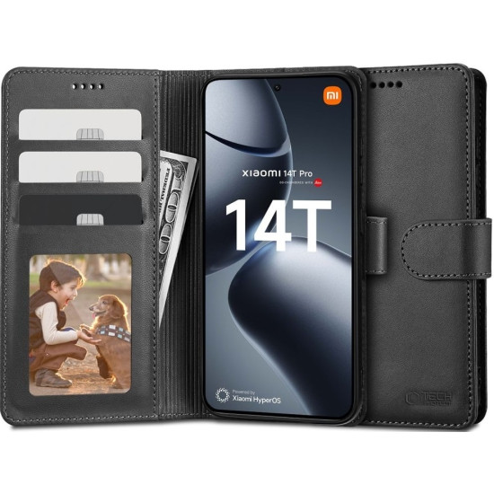 Θήκη Xiaomi 14T Pro - Tech-Protect Wallet Πορτοφόλι - Black (5906302371280)